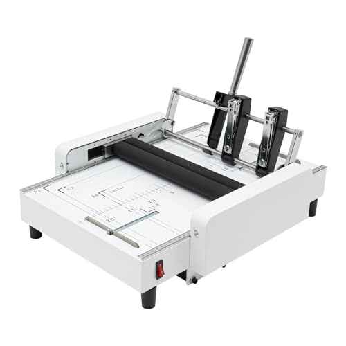 Booklet Folding Binding Machine, A3 Paper Folding Binding Machine 110V 2 in 1 Multifunctional Automatic Book Maker Stapling Max 11.7" ¡¿ 16.5" Paper Folding for Schools Print Stores Offices