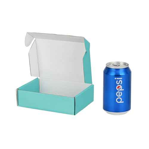 50 Pack 7x5x2 inches Shipping Boxes Teal, Corrugated Small Cardboard Boxes Mailers for Mailing Packing