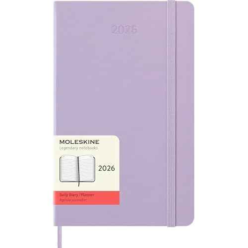 Moleskine Classic 12 Month 2026 Daily Planner, Hard Cover, Large (5" x 8.25"), Pastel Lilac, 400 pages