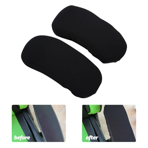Kakalote Black Armrest Covers for Office Chairs 1 Pair - Elastic Slipcovers