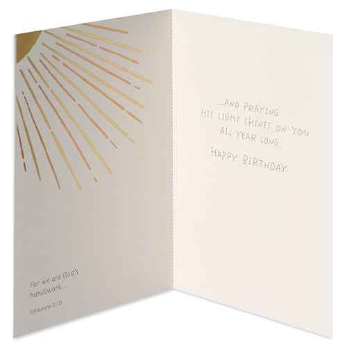 American Greetings Religious Birthday Card (His Light Shines on You)