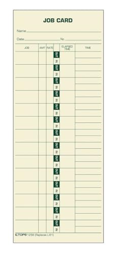 TOPS Job Cards 3-1/2 x 9 Inches, Manila, Green Print, 500-Count, Replaces L-61