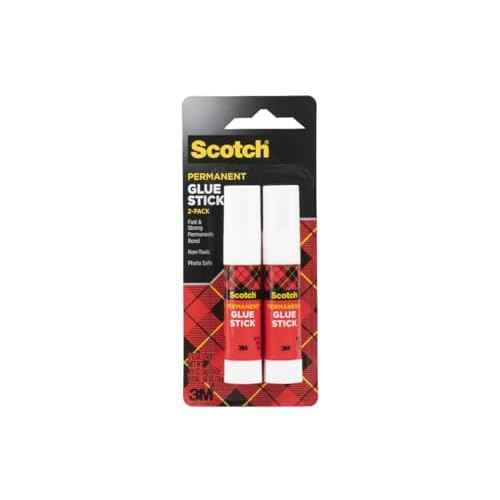 Scotch Permanent Glue Sticks, Acid-Free Non-Toxic Adhesive (2-Pack) ? Strong & Fast Bond, No-Mess Application for Paper, Photos, Crafts