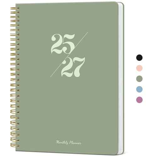 Monthly Planner 2025-2027, 2 Year Months Planner Calendar 2025-2027, July 2025 - June 2027, 7" x 10", 25-27 Monthly Calendar Planner, 24 Months, Perfect for School Office Home Planning - Green