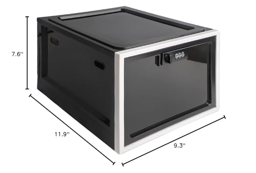 SANIDIKA Medicine Lock Box - Refrigerator Lockable Box for Food Storage Locker - Lockbox with Combination Lock- Pill Case Medical Organizer Locking Cabinet - Ipad Tablet Phone Jail Boxes