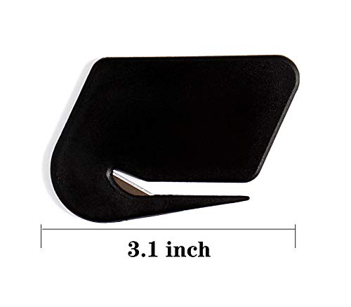 OZXTYO 3 Pack Magnetic Letter Openers for Envelopes - Black, Safety Blade, Strong Magnet
