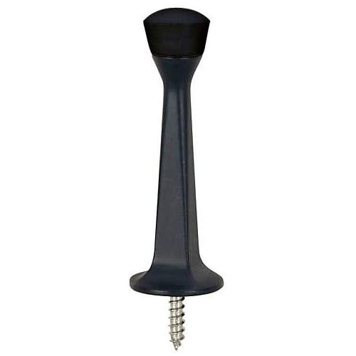 25 Pack - Designers Impressions Matte Black Heavy Duty Solid Rigid Door Stop w/Rubber Tip : 2643
