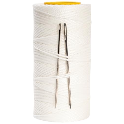VEAPILS Sail Repair Kit with Waxed Twine, Needle & White Twist - Thick 110yd