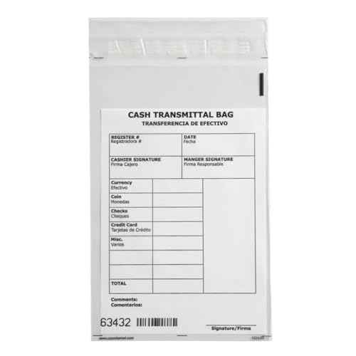 Clear Bank Deposit Bags 6"x9" 500-pack | Secure Bank Cash Transmittal Envelopes for Cash, Coins, Credit Cards, Checks, and More | Numbered, Self-Sealing, and Permanent Adhesive