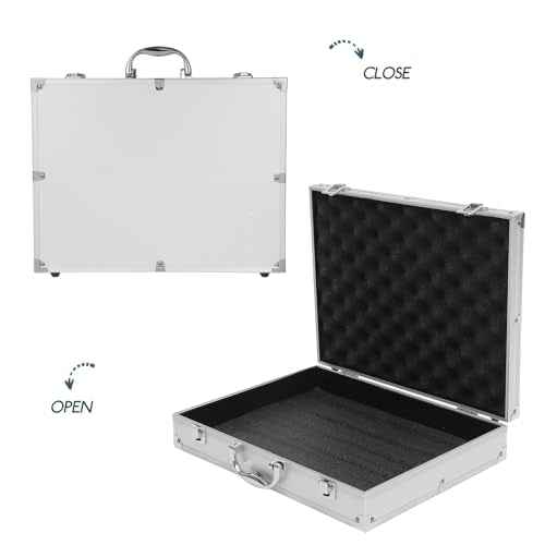 ERINGOGO Aluminum Briefcase - 11 Inch Hard Laptop Briefcases with Lock, Multifunctional Attache Case