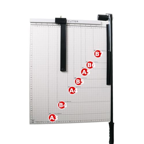 Japard Guillotine Paper Cutter 18 inch A3 Paper Slicer Trimmer for Classroom with Safety Guard Blade Lock Guide, 12 Sheet Capacity