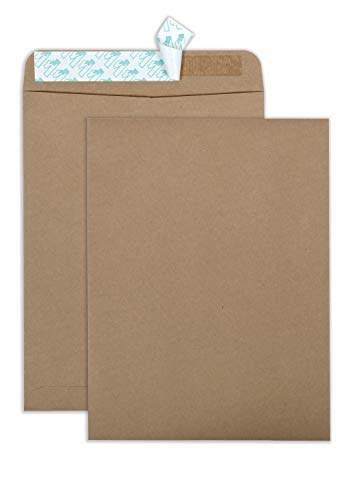 9x12 Recycled Kraft Catalog Envelopes with Self Seal Closure - 100 Pack