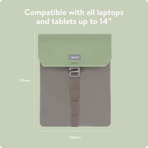 Mous ? Laptop Bag 14 inch Case - Universal Laptop Sleeve ? Water Resistant Durable Cover - Sage