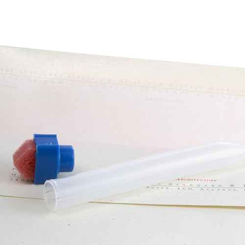 Officemate Pencil Style Moistener with Wedge Sponge (97802) - Clear, Blue, Red