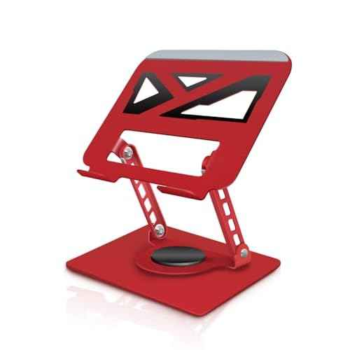Red Swivel Laptop Stand-360¡Æ Rotating,Ergonomic Adjustable Metal Design,Fits10-16 Laptop Stand,Ideal for Desk Office & Travel,Foldable & Portable,Mechanical Style,Perfect for Women