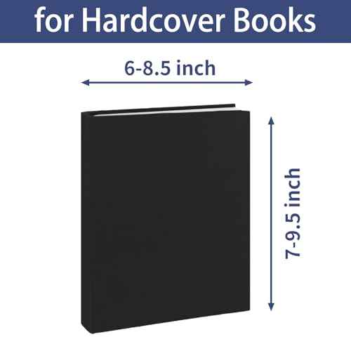 KICNIC Black Book Covers 2 Pack, 6"x9" Stretchable Book Sox Suitable for Most Hardcover Books, Up to 8.5¡±X9.5¡±,Washable and Reusable Protective Cover for Textbooks