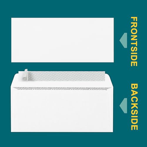 EnDoc Peel & Seal #9 Envelopes 80 Pack - White Business Mailing Envelopes