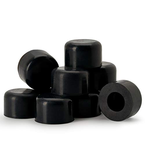 Premium Rubber Door Stop Cap – Universal Hinge & Wall Protectors, 5/8" OD 1/4" ID, Black