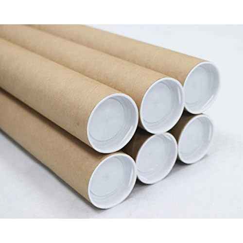 MagicWater Supply Mailing Tube - 2 in x 36 in - Kraft - 6 Pack - for Shipping and Storage of Posters, Arts, Crafts, and Documents