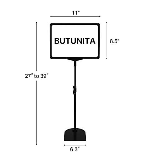 Sign Holder Stand 8.5x11 Inch for Floor Table, Adjustable Tabletop Sign Holder Floor Poster Stand, Vertical & Horizontal View (Black,4Pcs)