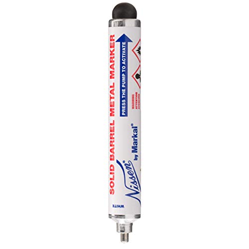 Nissen by Markal 28710 Solid Barrel Metal Marker, White (Pack of 12)