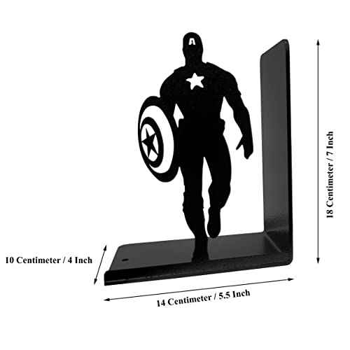 Superhero Bookends | Decorative Bookends for Shelves | Non-Skid Book Holders for Shelves, Table | Unique Home/Office Decor | Heavy Bookends| Metal Book Ends| 7x5.5x4 Inches Each