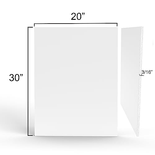 White Foam Board 20x30 Inch - 10 Pack for Crafts, Displays & Art Projects