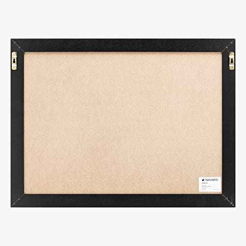 Navaris Framed Calendar Whiteboard for Wall - 18" x 24" Magnetic Dry Erase Monthly Planner - White Board with Frame - Includes Magnets and Marker