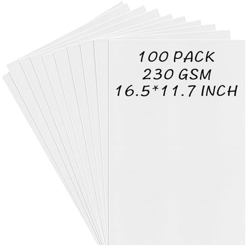 100Pcs White Poster Board,VinTS 11.7x16.5 White Poster Paper, 230G Thickness Poster Board Bulk, Blank Graphic Display Board for School Arts, Classroom Crafts, exhibits and Notices (Pack of 100)
