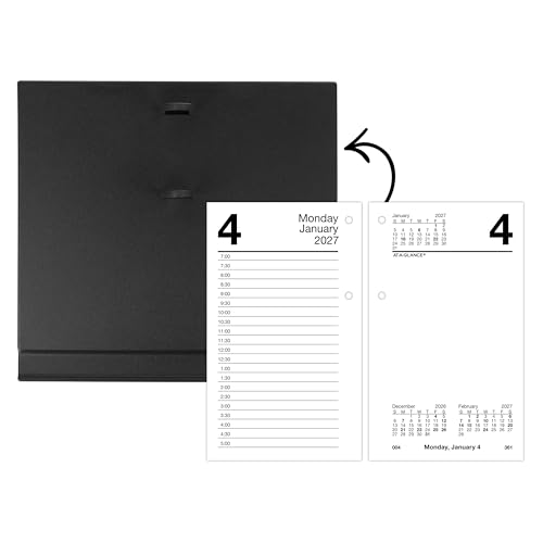 AT-A-GLANCE 2027 Desk Calendar Refill for E1700 Base, Daily Planner, 3.5 x 6 inches, Standard, Loose-Leaf, Variation 2027