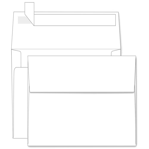 A2 White Envelopes Self Seal 100 Pack, Goefun 4.375 x 5.75 Printable Invitation Envelopes for 4.25 x 5.5 Cards, Photos, Weddings, Graduation, Baby Shower, 120 GSM