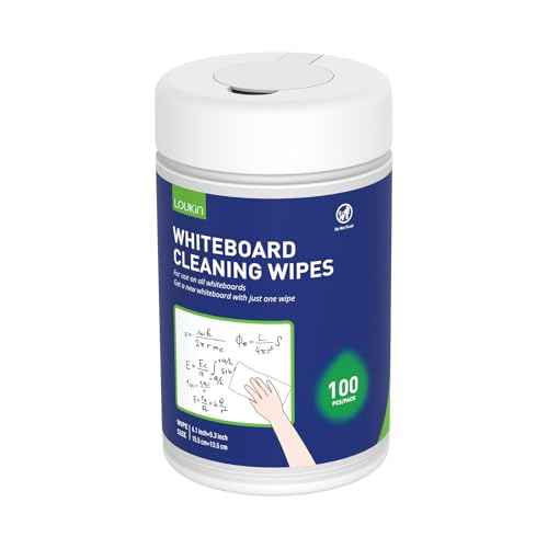 Loukin Whiteboard Cleaning Wipes, Dry Erase Board Cleaning Wipes, Non-toxic White board Wipes, 100 Wipes per Canister