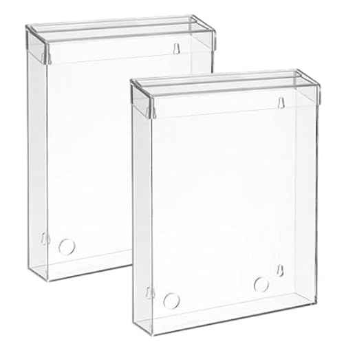 Remerry 2 Pcs Outdoor Brochure Holder 8.5 x 11 Inch Waterproof Acrylic Wall Mount Literature Box Dispenser with Lid, Clear Real Estate Brochure Box Holder for Document Pamphlet Display (Clear)