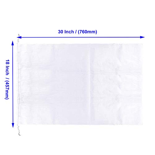 100 Packs 18 x 30 inches Empty Sand Bags, Heavy Duty Woven Polypropylene White Sandbags UV Protection Earth Bags for Flood Protection Industrial Construction Photography
