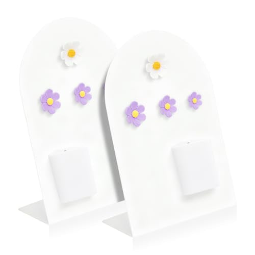 White Desk Magnetic Message Board with Pen Holder & Flower Pins - 8x11 inch