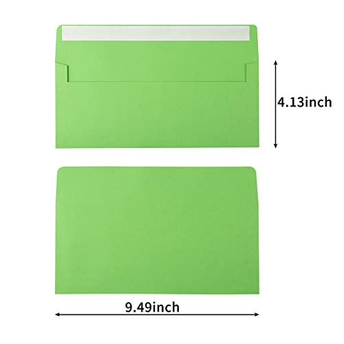50 Pack Colorful #10 Business Envelopes Self Seal Letter Envelopes - Wishop