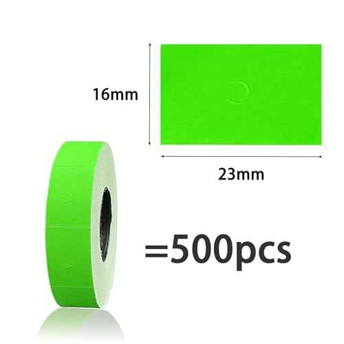 Generic 2-Line Price Gun Labels, 40 Rolls, Green, Universal for MX-6602, MX-6600, YH-689 & More, 20000 Labels