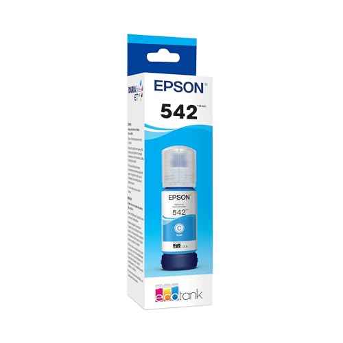 EPSON 542 EcoTank Ink Ultra-high Capacity Bottle Cyan (T542220-S) Works with EcoTank Pro ET-5150, ET-5170, ET-5180, ET-5800, ET-5850, ET-5880, ET-16600, ET-16650