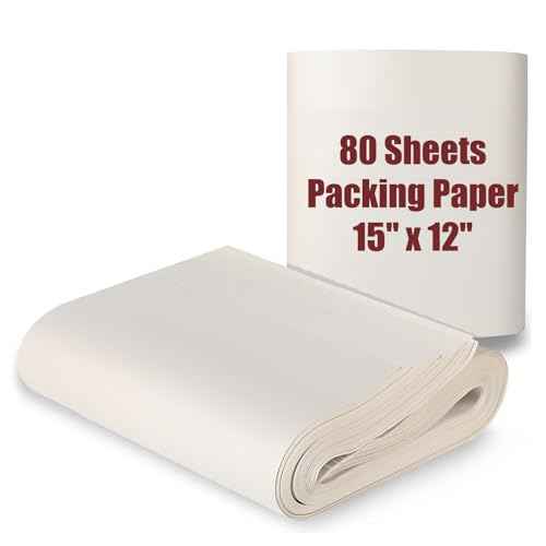 15" x 12" Packing Paper Sheets for Moving Supplies, Newsprint Paper for Moving Boxes, Wrapping Paper for Moving, Shipping, Packaging, Small Packing Box, Dishes Glasses Box Filler Materials 80 Sheets