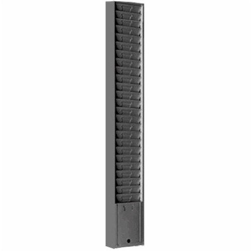 Time Card Holder Rack, Metal, Model 182, 25 Pockets for 7-1/2" Tall Time Cards-Gray