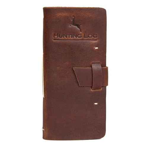 Tolredo Made in Canada Premium Hunting Journal Top-Grain Cowhide Leather Hunting Logbook Gift for Huntsman, 96 Bleed Proof Pages(8.3"X4")