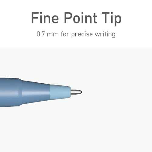 Pentonic Ballpoint Pens, 10 Count, Frosted Pale Blue Barrel with Blue Ink, 0.7 mm Fine Point, Smooth Writing For Journaling & Note Taking (PEN13085)