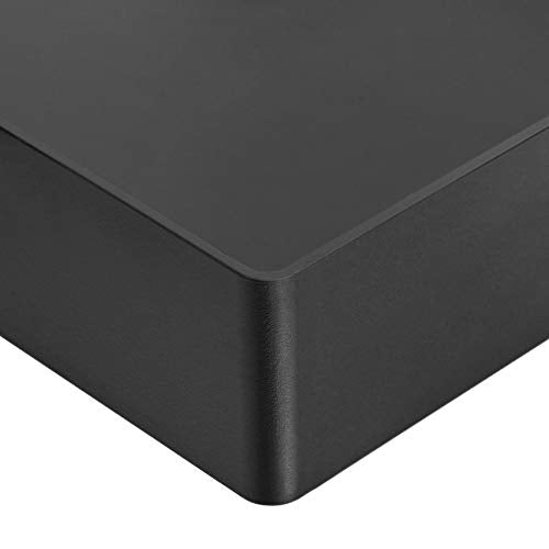 Black 2-Pack Rectangular Plastic Desk Organizer Trays for Letters