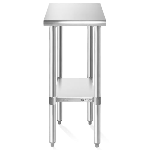 KUTLER 30 x 12-Inch Stainless Steel Prep Table with Undershelf, NSF Certified