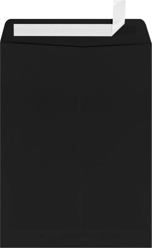 LUXPaper 9 x 12 Open End Envelopes | Peel & Press | Midnight Black | 80lb. Text | 250 Qty