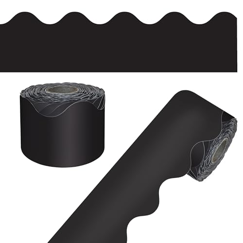 Carson Dellosa Black Bulletin Board Border Roll Scalloped 65Ft Classroom Decor