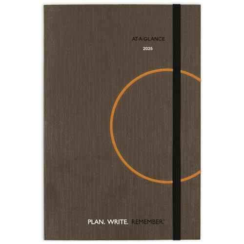 AT-A-GLANCE 2025 Planning Notebook, Daily, 5" x 8-1/4", Small, Plan. Write. Remember., Brown (7062013025)