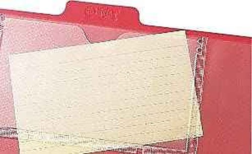 Smead Poly Out Guide Two-Pocket Style, 1/5-Cut Tab Center Position, Guide Height, Letter Size, Red, 50 per Box (51920)