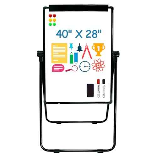 Stand White Board - 40 x 28 Inch Double Sided Magnetic Dry Erase Board with Stand Height Adjustable, Home Office Classroom School Teacher Use