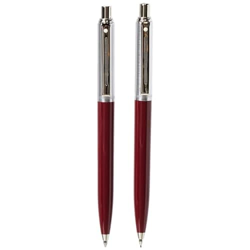 Sheaffer Sentinel, Burgundy Resin Barrel, Chrome Cap, Nickel Plate Trim, Ballpoint & 0.7mm Pencil Set (E93217251)